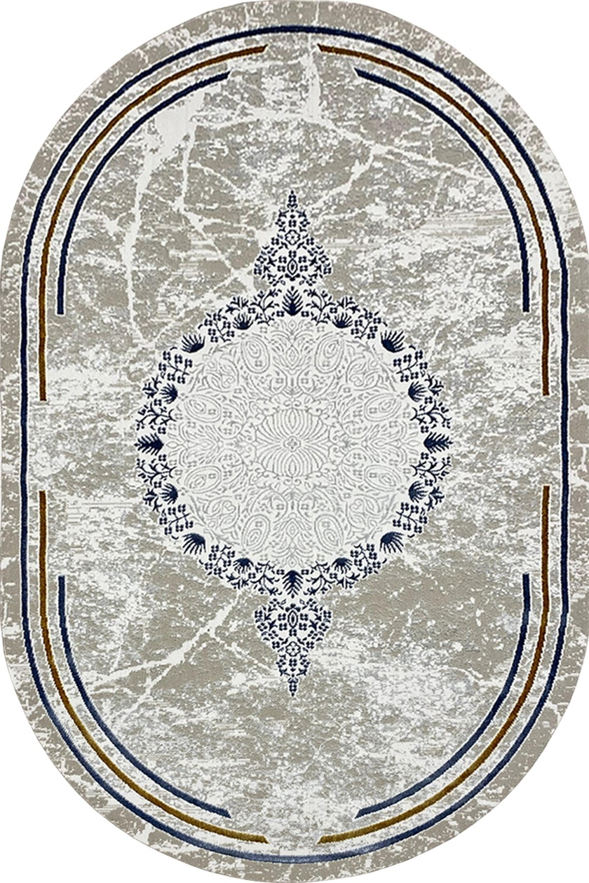 Bal Tekstil ковер 150x230 см, Magnat L014D Cream Blue Oval