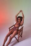 Аксессуар Holly Lolly с завышенной талией, детализированные плавки-бикини Delphi коричневого цвета