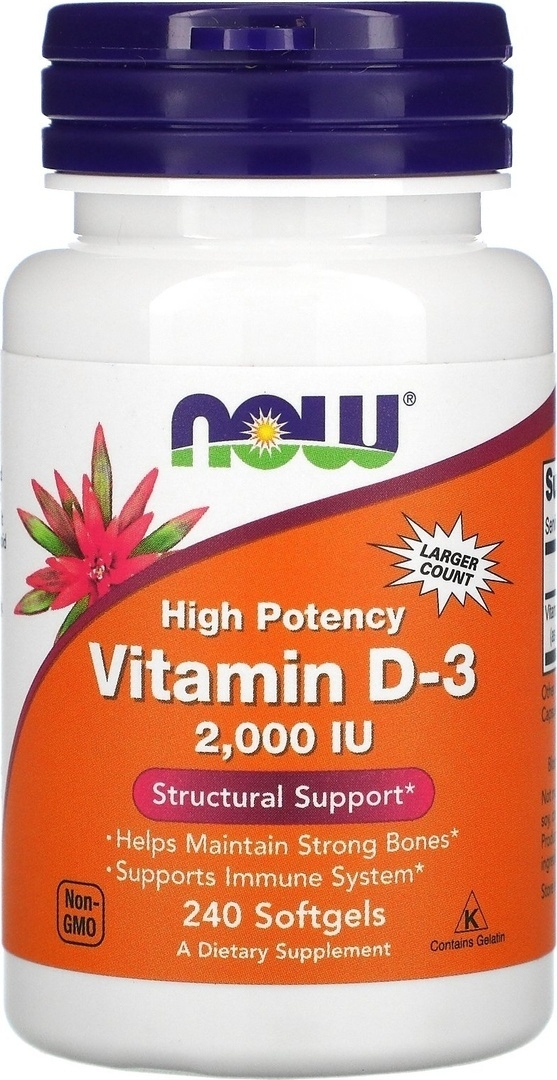 NOW Vitamin D-3 2000 МЕ, 240 капс.