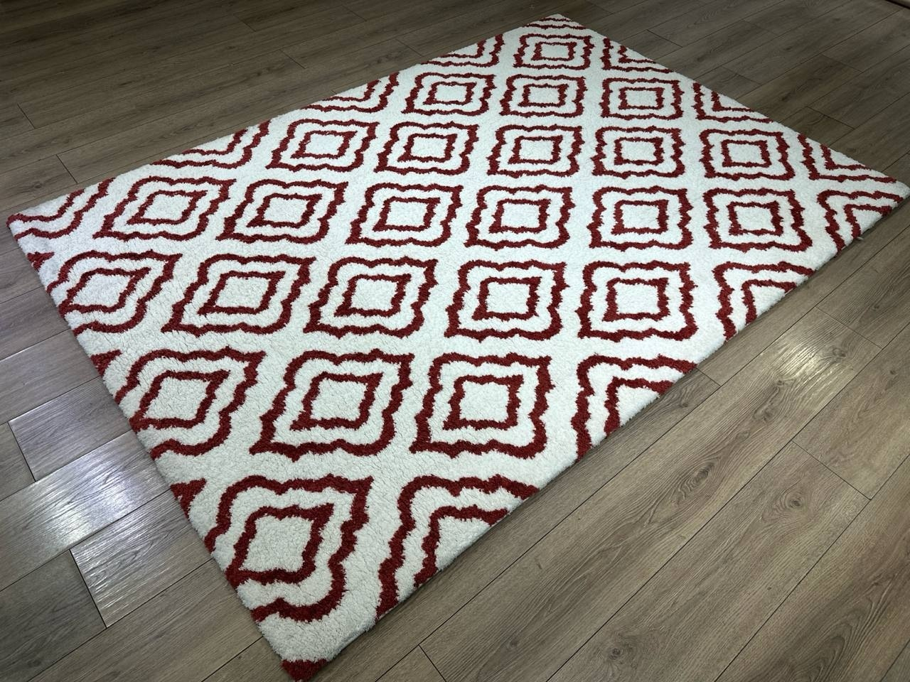 Milat Hali ковер 150x230 см, Gold Shaggy P127F White Red