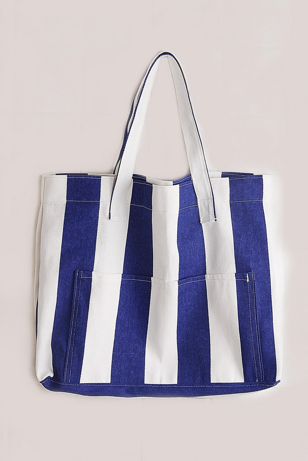 Женская холстовая сумка для пляжа Himarry с двумя карманами голубого цвета.