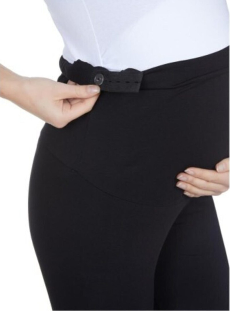 Черные брюки для беременных с регулируемой талией из лайкры