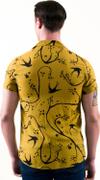 Эксклюзивная бежевая рубашка на лето с короткими рукавами и принтом тропических животных от Exve.