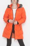 Пальто с меховым капюшоном Civetta оранжевое - 6114.1555.