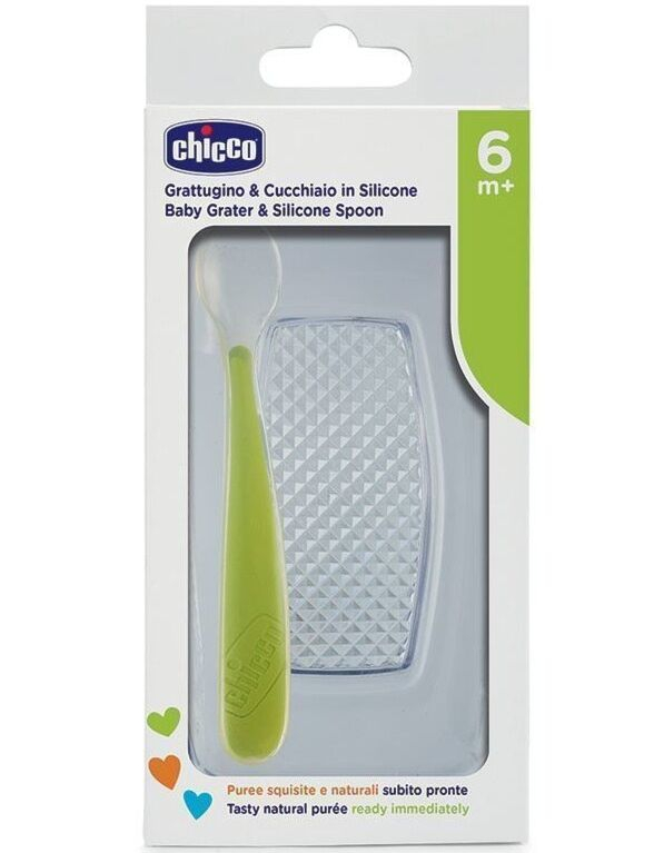 Набор для кормления Chicco Ложка+терка для фруктов и овощей 6м+