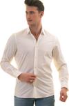 Эксклюзивная белая рубашка в белый горох с узором добби с узким кроем.