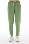 Cedy Denim Women's Linen High Waist Elastic Slim Leg Mom Pants