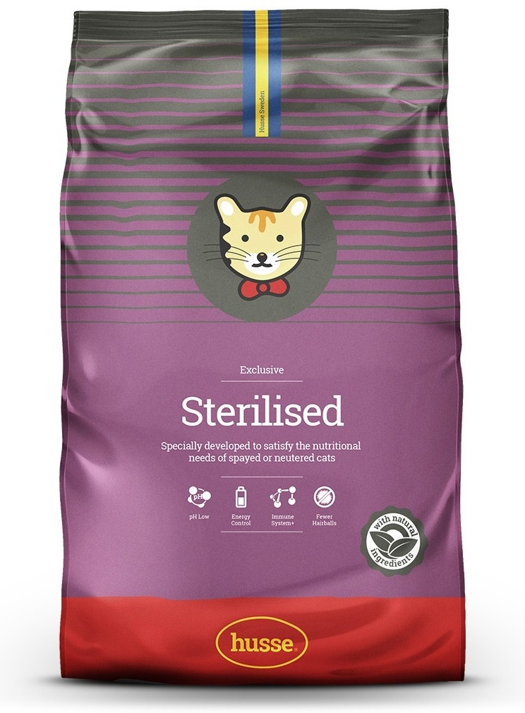Корм Husse Sterilised для стерилизованных курица, злаки 7 кг