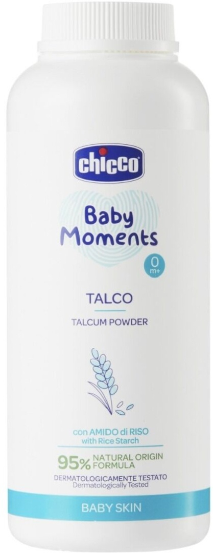 Тальк-пудра Chicco "Baby moments" с рисовым крахмалом 150 гр 0м+