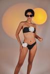 Холли Лолли Съемные плавки бикини премиум-класса с цветочным узором черного цвета