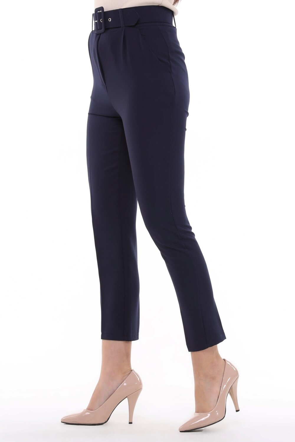 Женские брюки Cedy с высокой посадкой, на поясе, плиссированные, длиной до щиколотки, цвет бежевый, модель C3008.