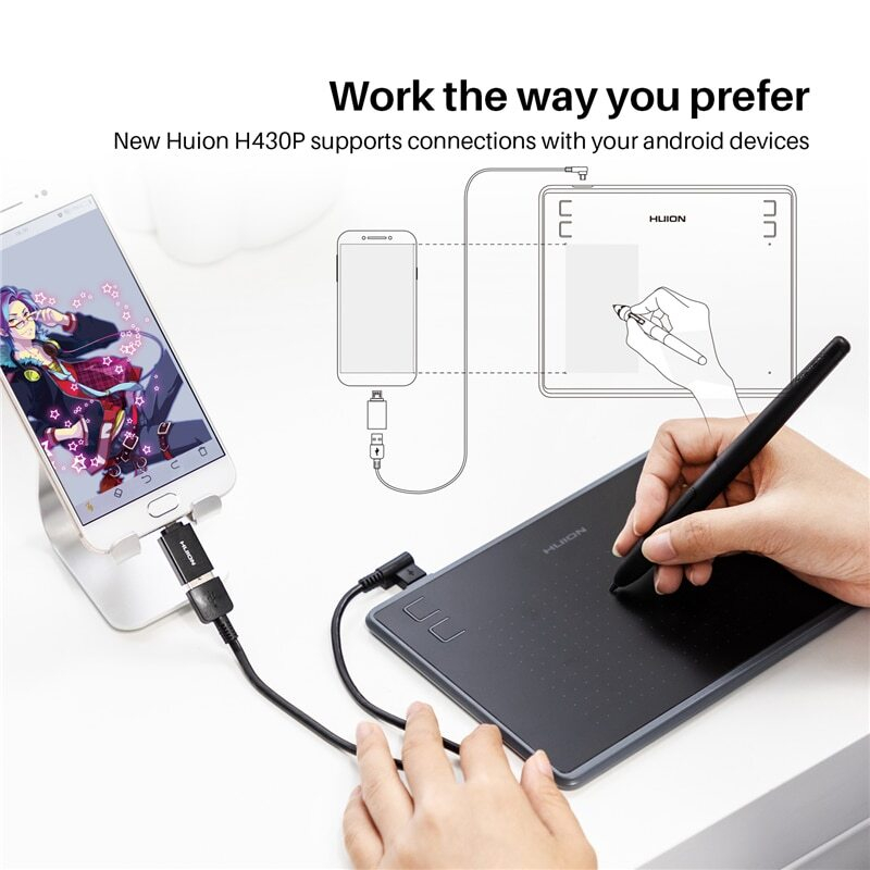 Графический планшет Huion H430P черный