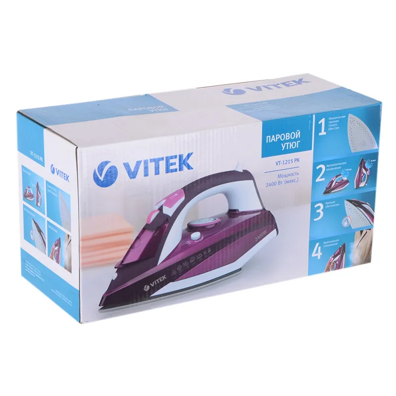 Утюг Vitek VT-1215 Темно-розовый