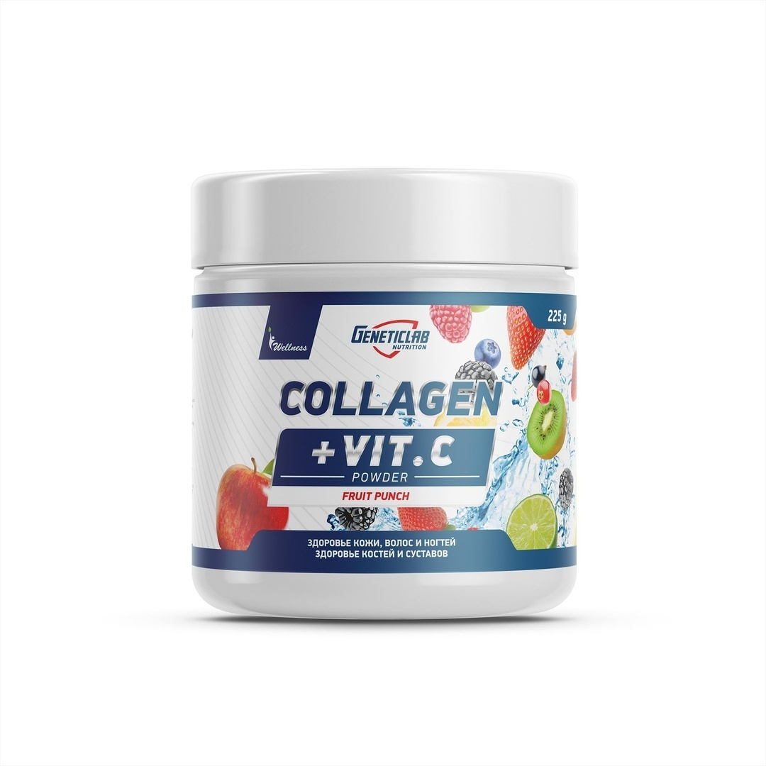 Geneticlab Collagen Plus, 225 гр. Фруктовый пунш