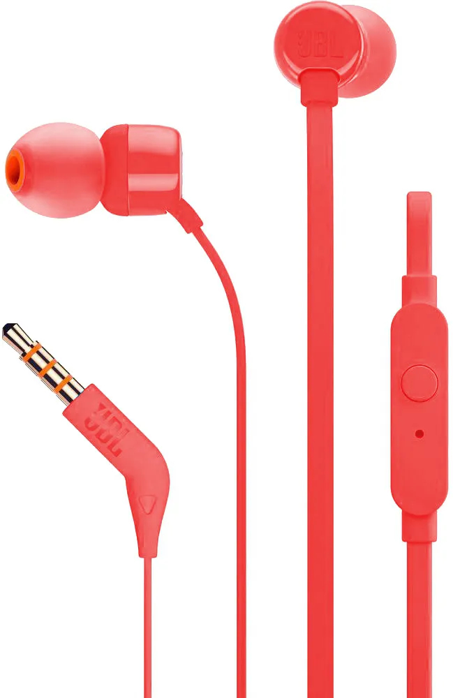 Наушники вставные с микрофоном JBL JBLT110 Red