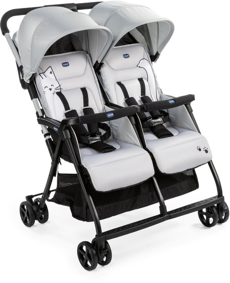 Коляска прогулочная для двойни Chicco Ohlala Twin Silver Cat