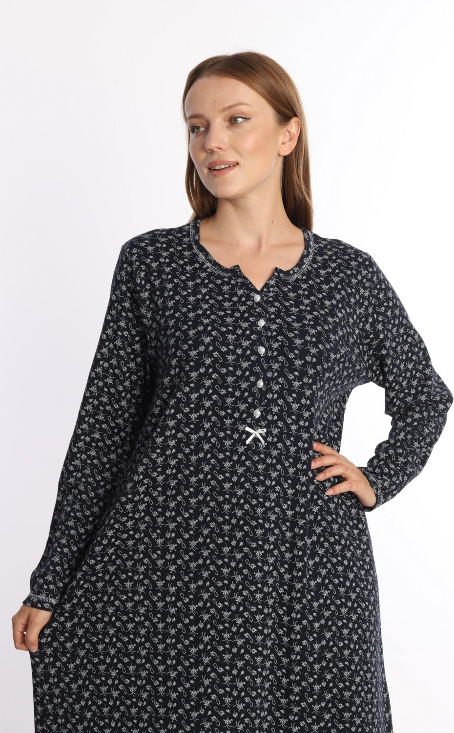 Женская ночная сорочка с длинным рукавом из 100% хлопка Etoile