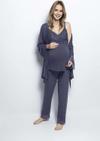 Monamise 18432 Pregnant Postpartum Pajamas Set - Navy Blue