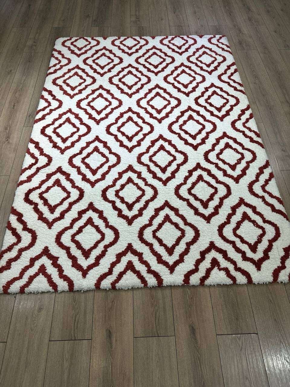 Milat Hali ковер 150x230 см, Gold Shaggy P127F White Red