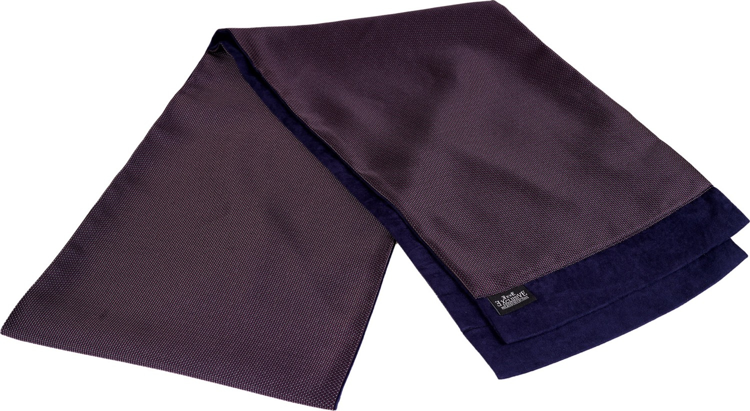 Эксклюзивный сине-фиолетовый шарф-палантин Exve с геометрическим узором, выполненный из элегантного жаккарда с двусторонним плетением.