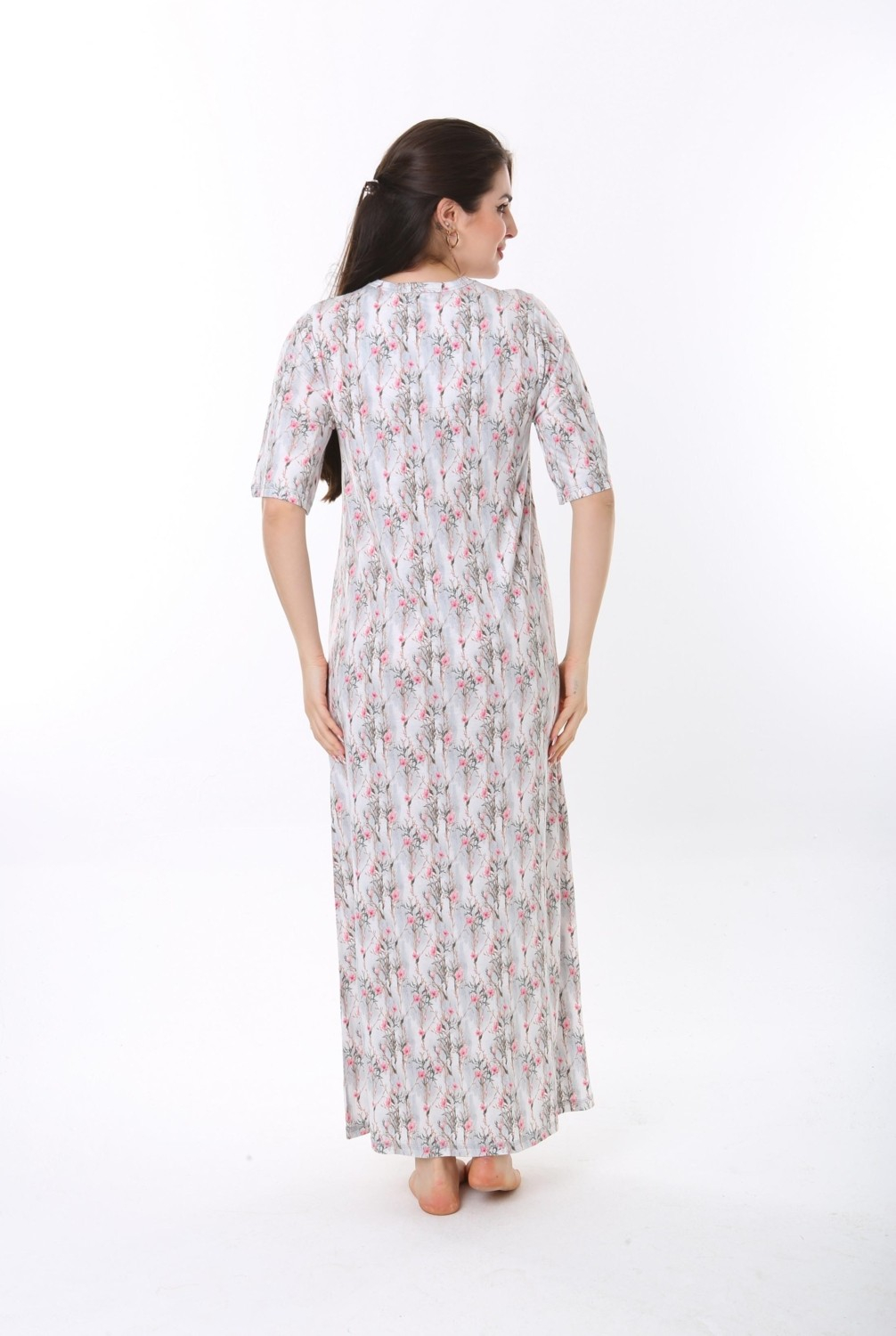 Женское длинное домашнее платье-ночная рубашка Etoile из бамбука 72619