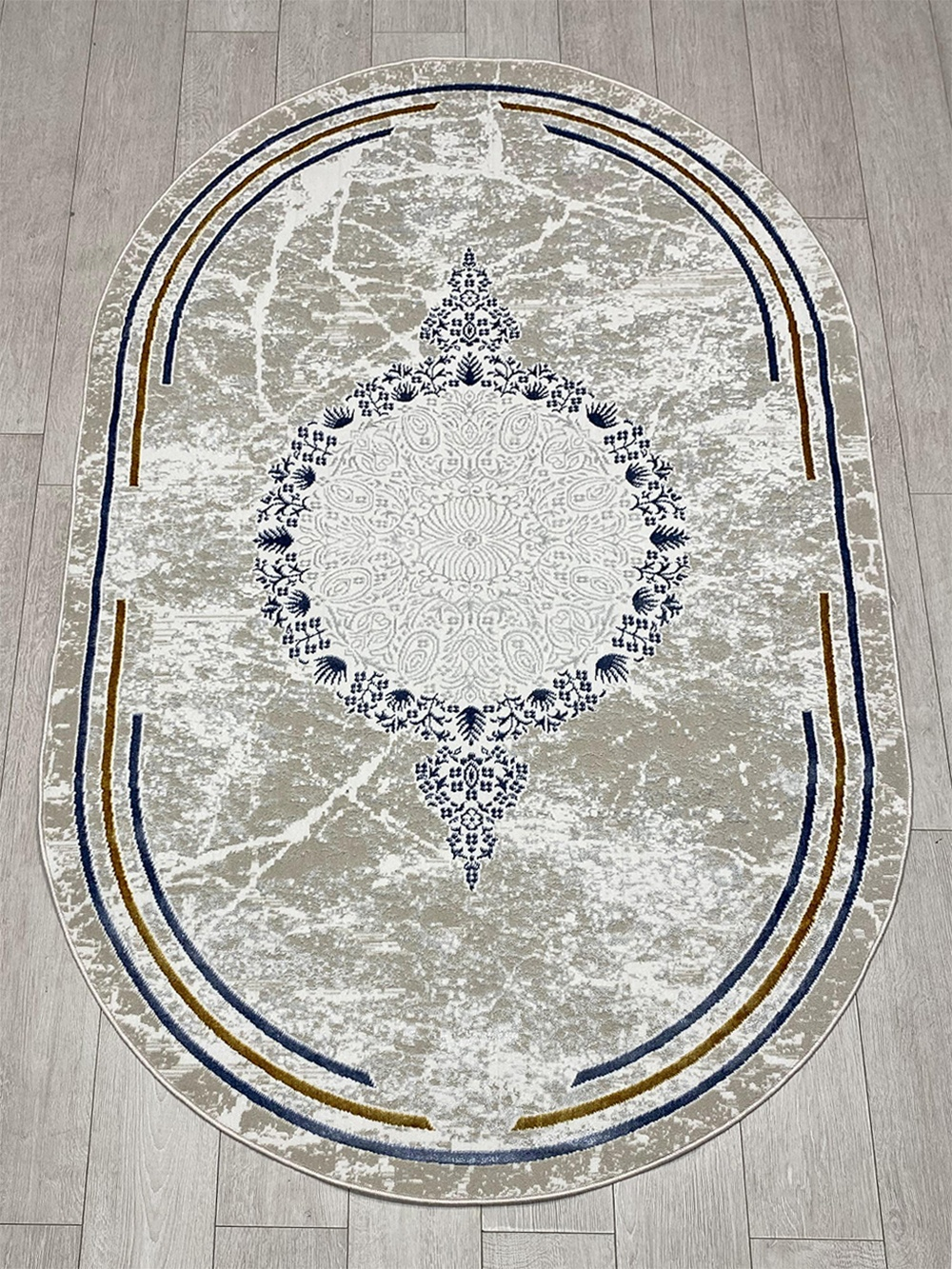 Bal Tekstil ковер 150x230 см, Magnat L014D Cream Blue Oval