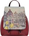 Dogo Women's Vegan Leather Claret Red Backpack - Amsterdam Vibes Design