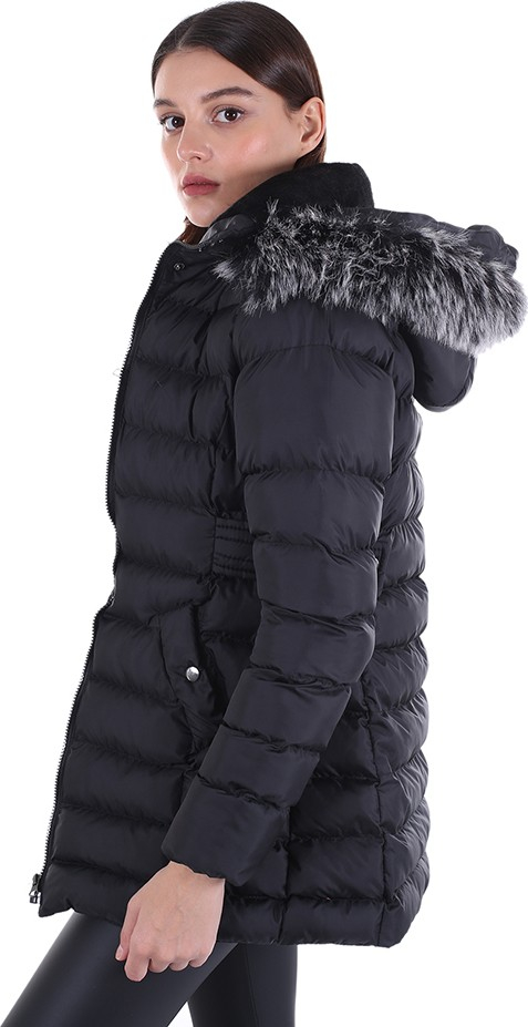 Женское пальто с капюшоном Brendon 522 черное/черное 20W32000522