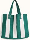 Женская хлопковая сумка Himarry с двумя карманами для пляжа зеленого цвета.