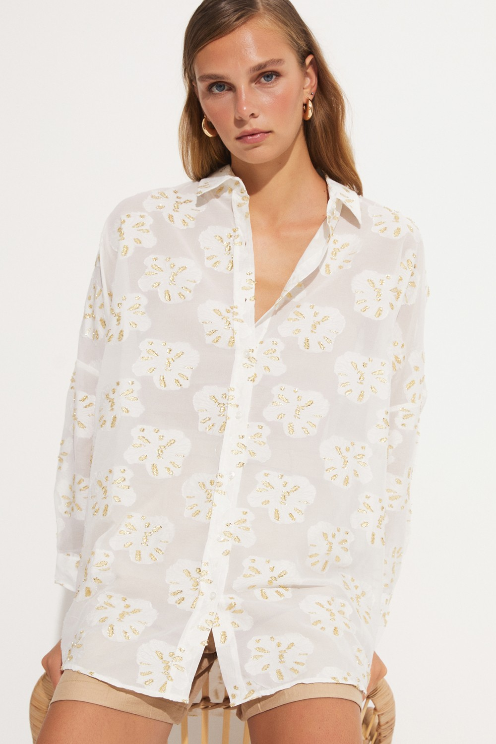 Июньская эксклюзивная рубашка с цветочным рисунком