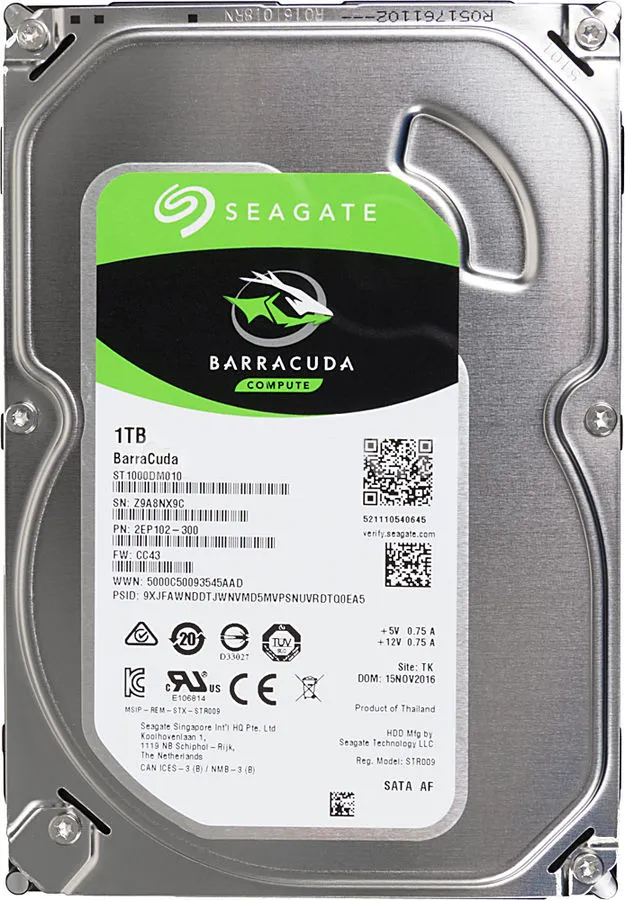 Внутренний HDD 3.5" 1TB Seagate BarraCuda SATA-III (ST1000DM010)