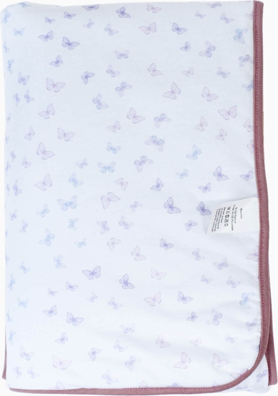 Зимний одеял из хлопка для девочек Boumini с наполнителем из волокон, двусторонний с бабочками.