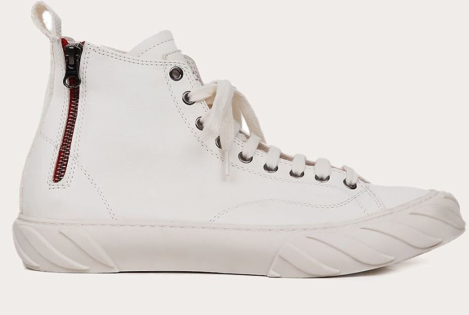 Белые кожаные мужские спортивные ботинки Bueno.