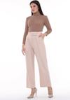 Cedy Women's Palazzo, High Waist Belt Velcro Trousers, Oversize Original Cut, C3002 Beige