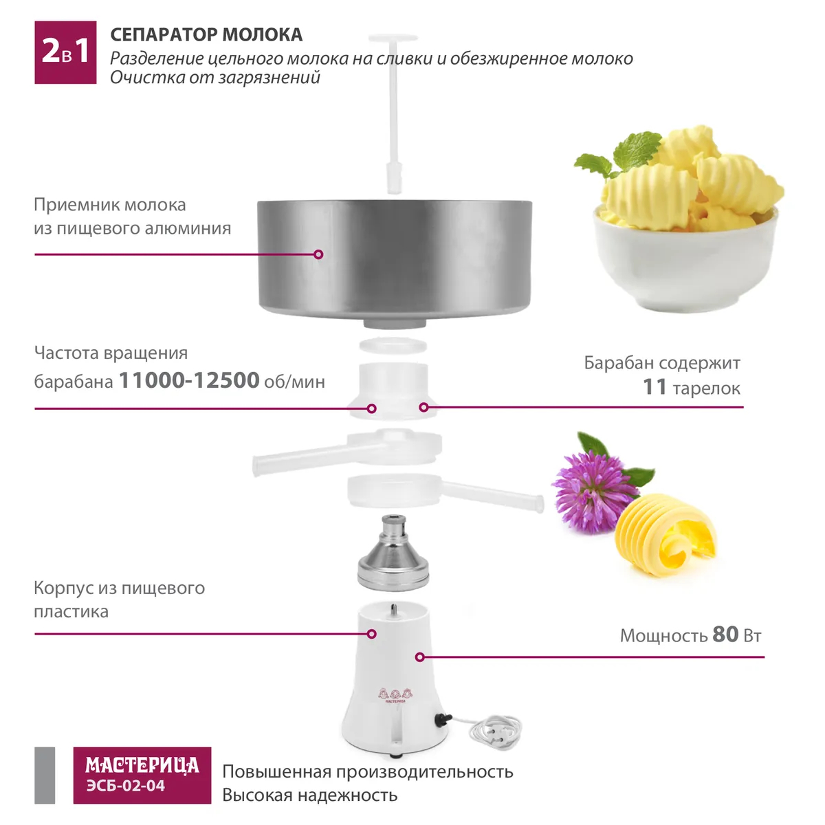 Сепаратор молочный Мастерица ЭСБ02-04