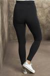 Lycra Combed Waist Adjustable Black Maternity Leggings