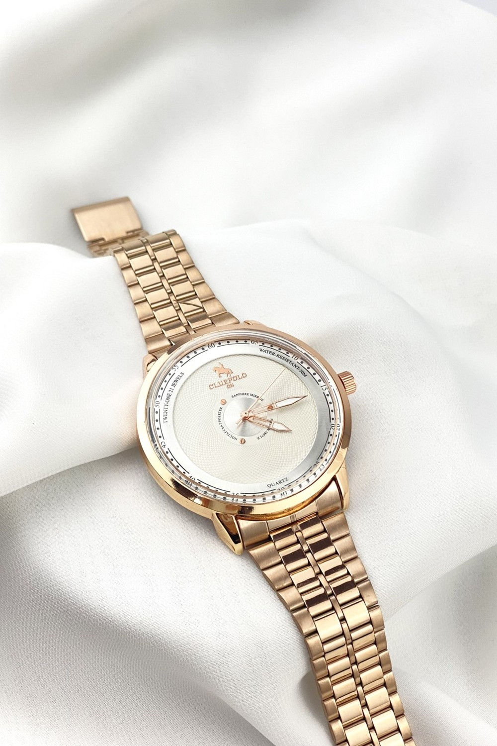 Аксессуары ÇLK Мужские розово-белые часы с круглым циферблатом TRSAAT10244 SAATX312503