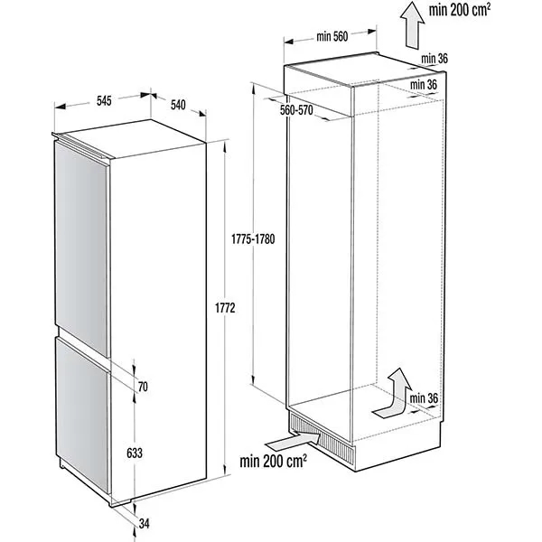 Встраиваемый холодильник GORENJE RKI-4182A1