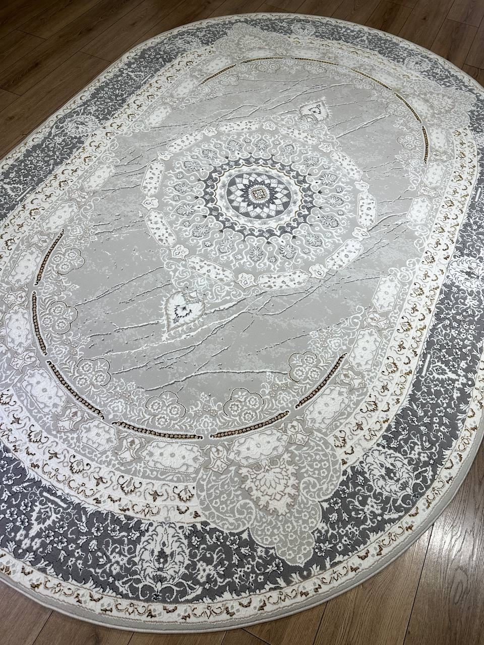 Bal Tekstil ковер 150x230 см, Costa Premium T290A Lgray Gold oval