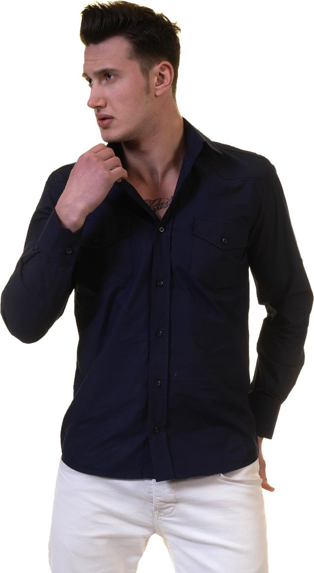 Эксклюзивная серая меланжевая рубашка "Мальборо" из натурального льна в стиле вестерн с узким кроем.