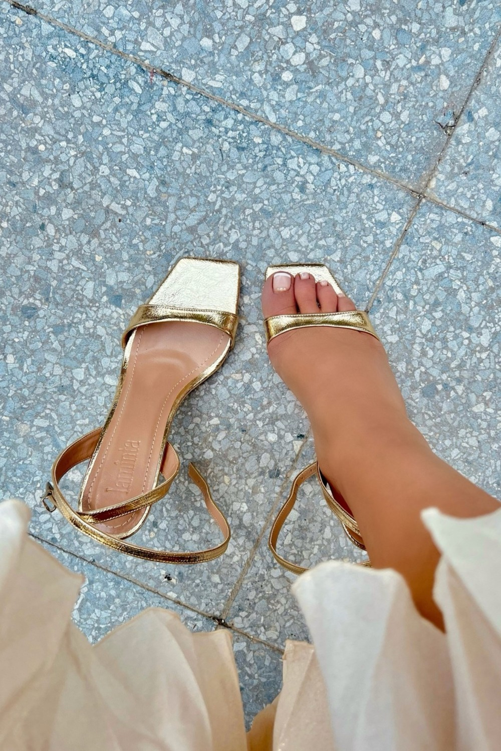 Женские туфли на каблуке из патентованной кожи Meddy Gold