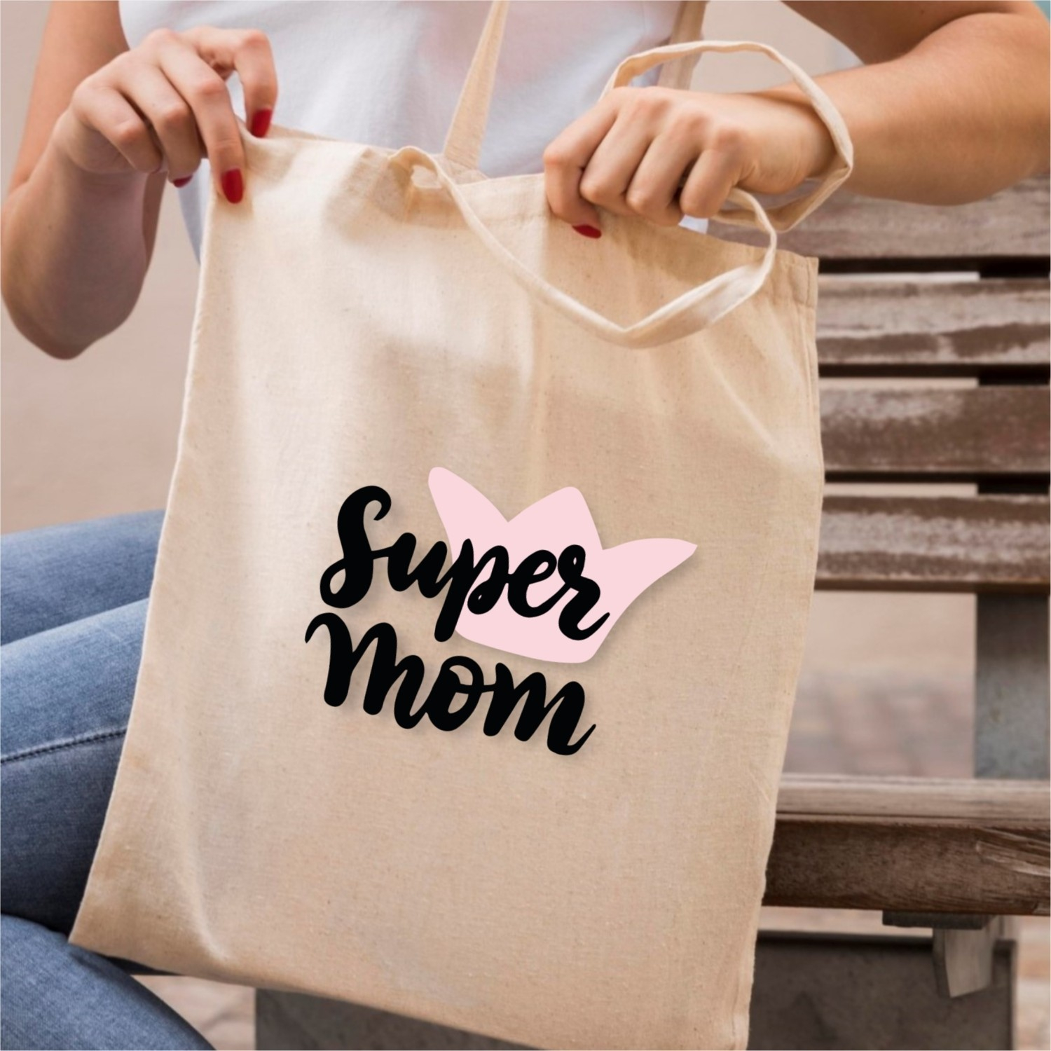 Сумка-тоут для электронного подарка Super Mom Design Raw Tote Bag - AB15