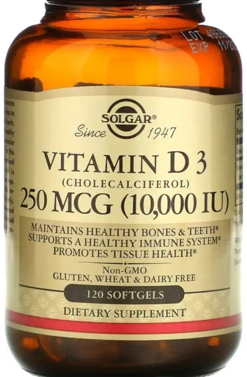 Solgar Vitamin D-3 10000 МЕ, 120 капс.