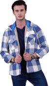 Эксклюзивная куртка-рубашка для зимнего лесоруба Exve в клетку хаки-серого цвета с капюшоном и подкладкой из меха
