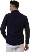 Эксклюзивная серая меланжевая рубашка "Мальборо" из натурального льна в стиле вестерн с узким кроем.