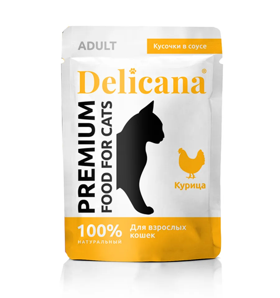 Delicana курица в соусе для взр.кошек 85 гр