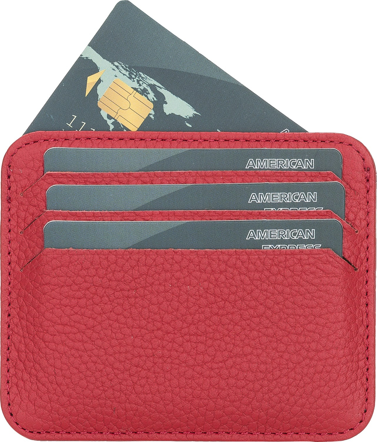 Bouletta Pedro Slim Unisex Leather Card Holder Erc2 Red