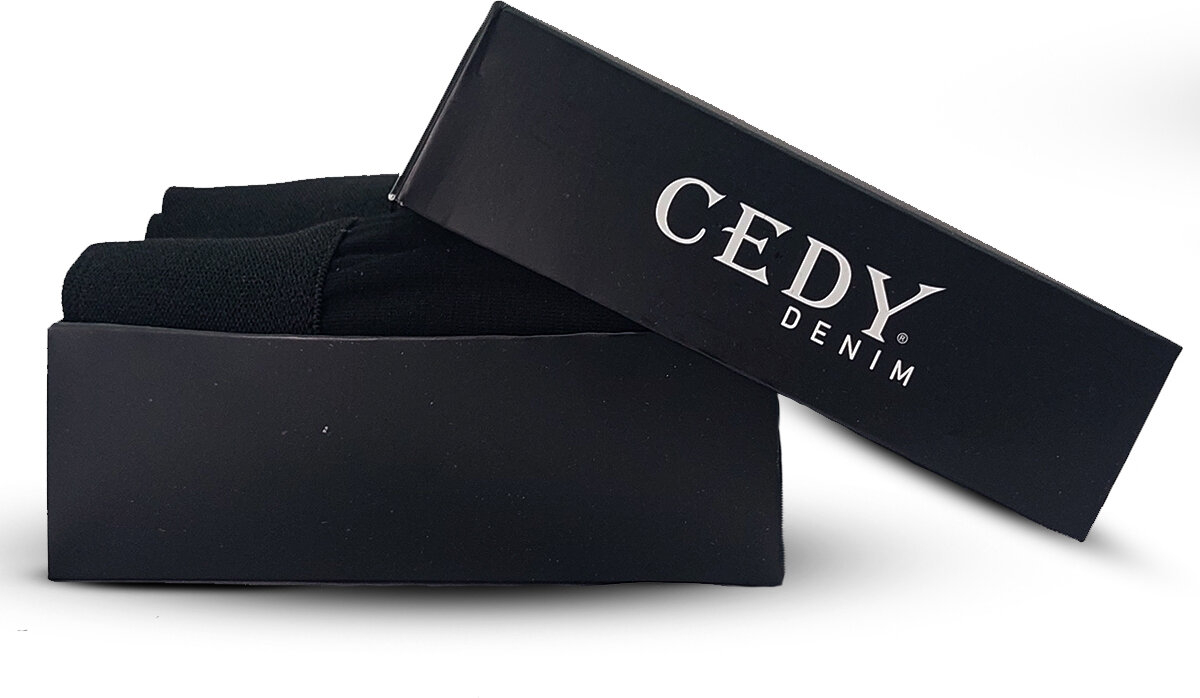 Мужские черные боксеры Cedy Denim 6 штук из хлопка и лайкры C4000
