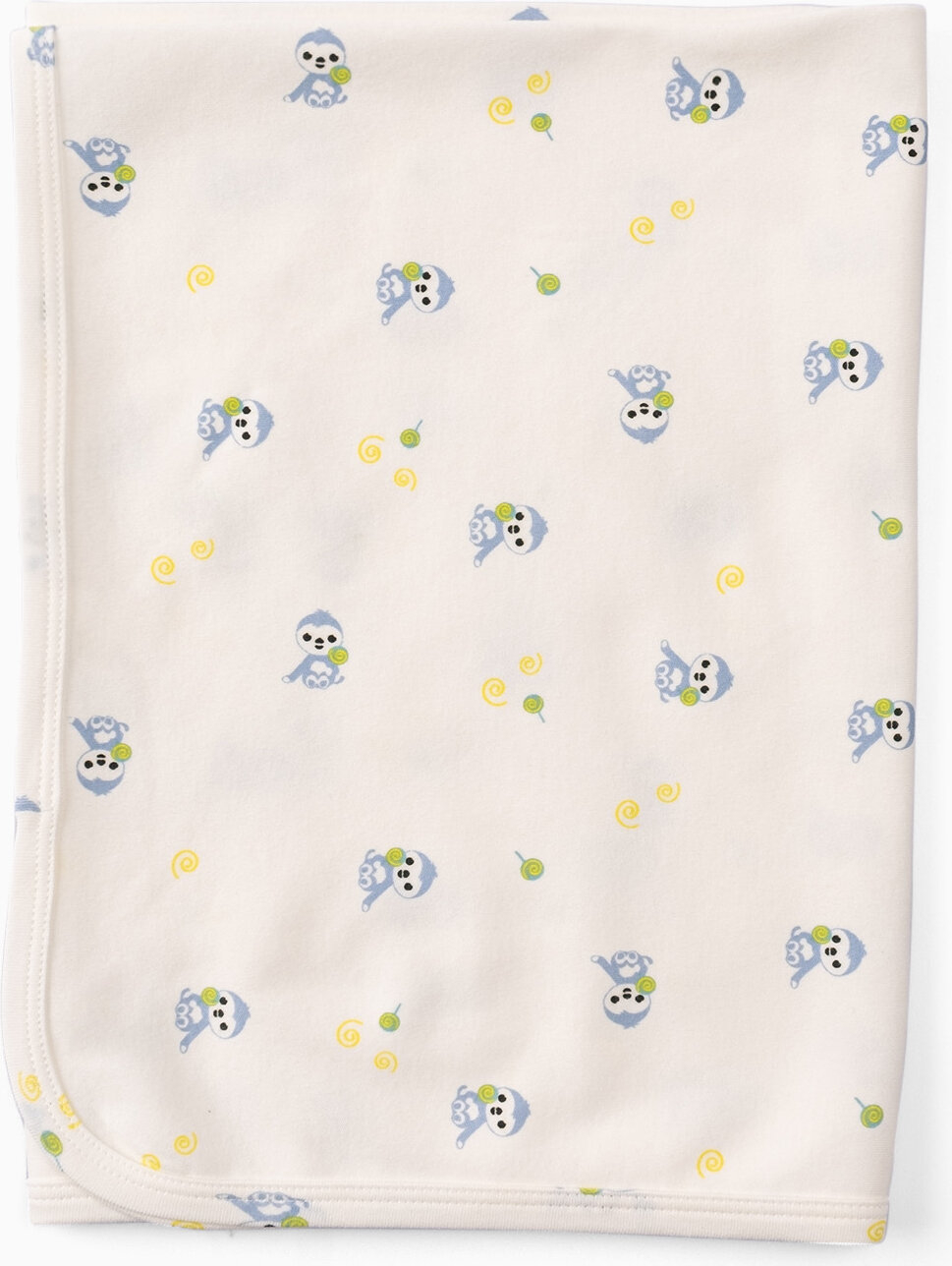Одеяло-пеленка для младенцев Boumini 80х80 см из 100% хлопка однослойное голубое Мискин