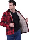 Эксклюзивная рубашка-куртка Lumberjack Exve Exclusive Saks в клетку сине-черного цвета с капюшоном и мехом внутри на зиму.